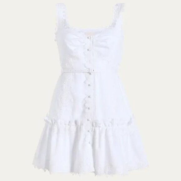 Cinq a Sept Aziza Lace Embellished Mini Dress Sleeveless Women's Size 12 White - Picture 3 of 3